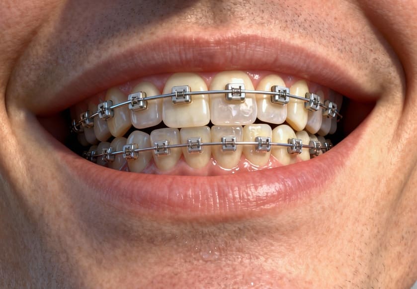 paziente indossa apparecchio autolegante